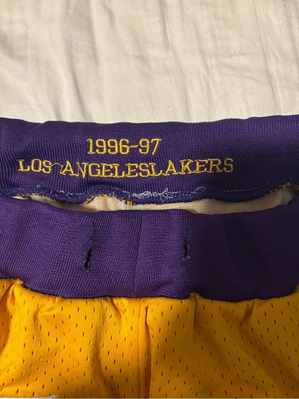 Just Don Gold and Purple Mesh Basketball Shorts